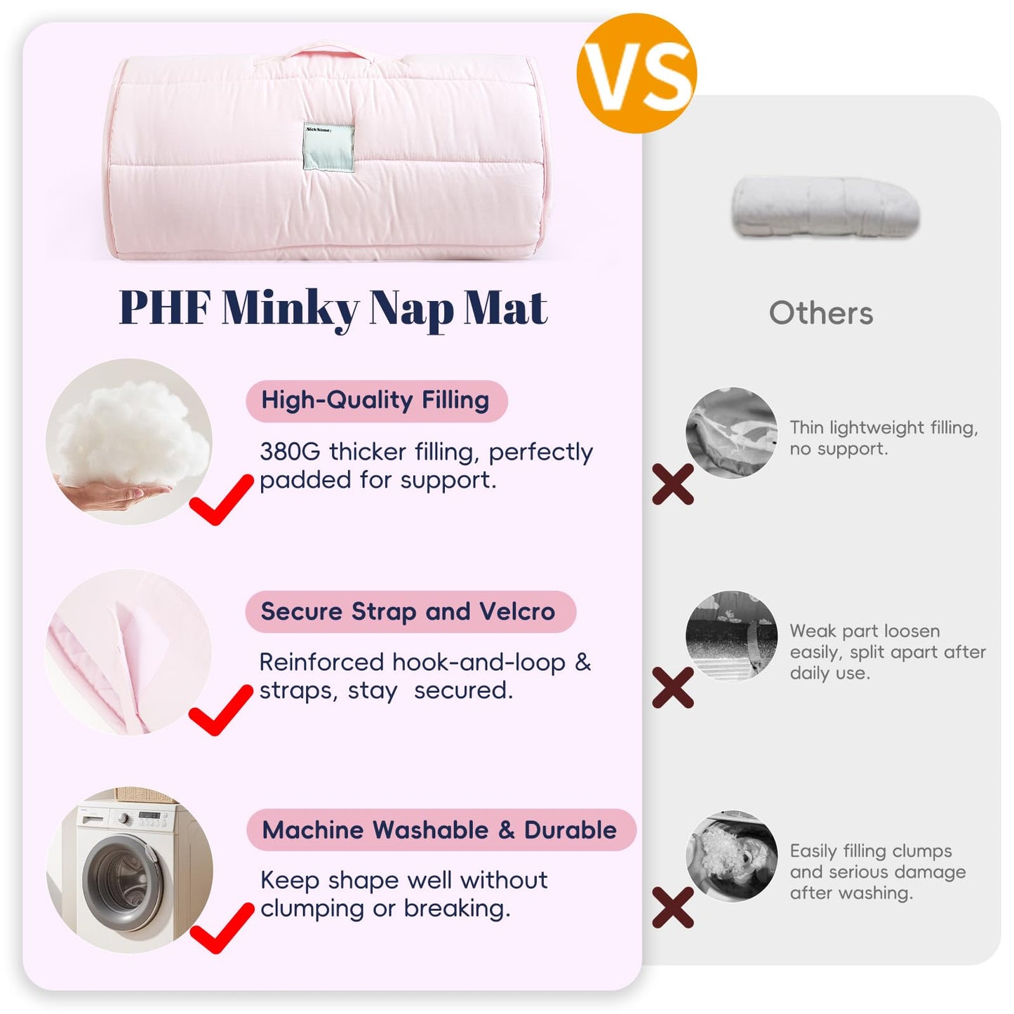 PHF Toddler Nap Mat with Removable Pillow and Minky Blanket, Rollup Design Kids Sleeping Mat, Slumber Bags for Boys, 55"x23" Toddler Sleeping Bag for Daycare Preschool Travel Camping, Space