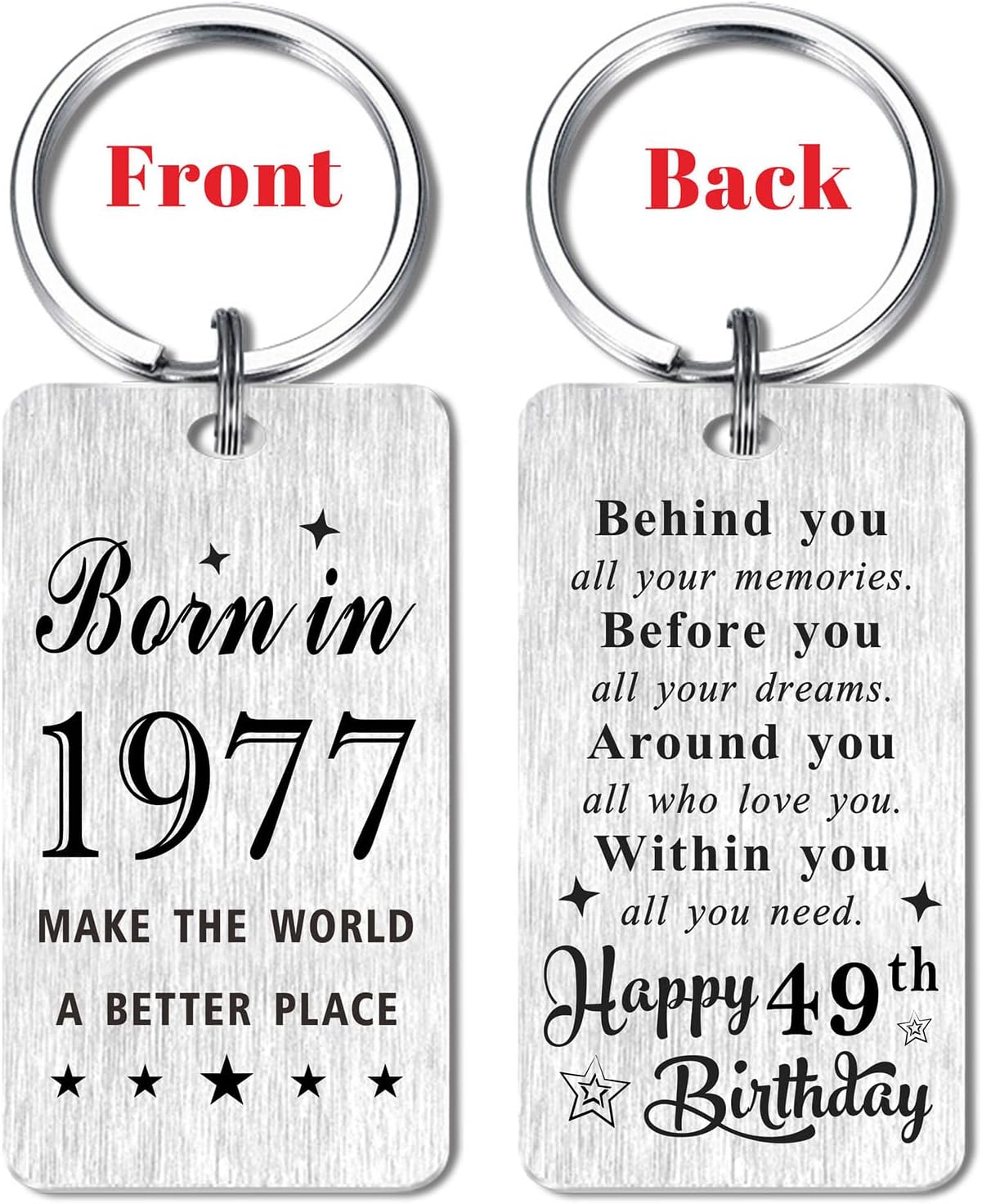 Gezxin Happy Birthday Schlüsselanhänger Geschenke für Frauen Männer - Personalisierter Edelstahl Geburtstagsschlüsselanhänger - Mach die Welt zu einem besseren Ort