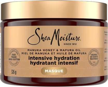 SheaMoisture Intensive Hydration Hair Masque hair treatment for dry, damaged hair Manuka Honey & Mafura Oil deep conditioning treatment with fig extract 326 g