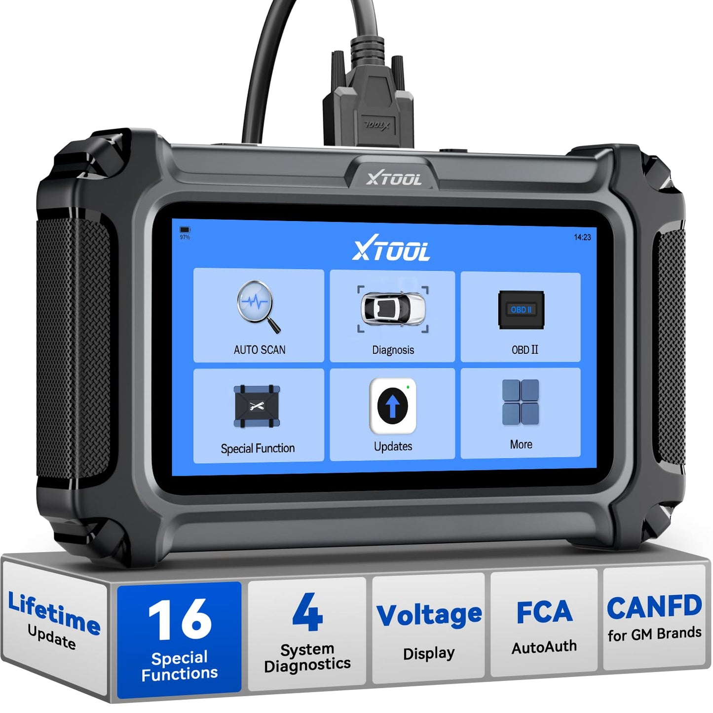 XTOOL D5S OBD2 Scanner, 16 Resets, Car Scanner for Engine ABS SRS Transmission, Crank Sensor Relearn, Throttle Relearn, EPB, Code Reader for Cars and Trucks, CAN FD&FCA Scan Tool, Lifetime Free Update