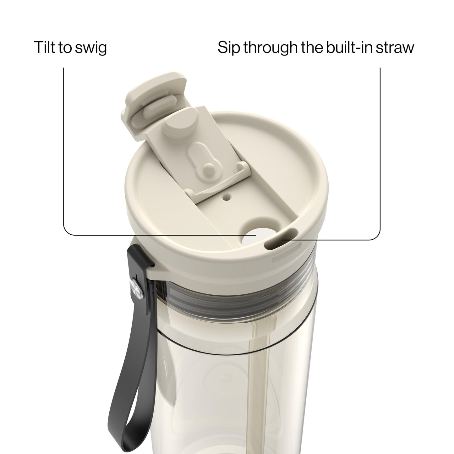 Contigo DualSip 24 oz Tritan Plastic Water Bottle with Carry Strap & 2-in-1 Leakproof Lid (Straw or Spout), BPA-Free, Dishwasher Safe