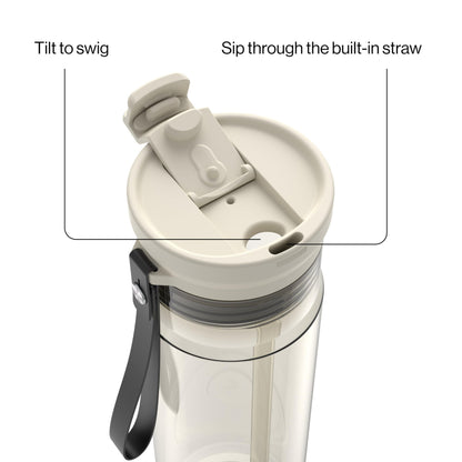 Contigo DualSip 24 oz Tritan Plastic Water Bottle with Carry Strap & 2-in-1 Leakproof Lid (Straw or Spout), BPA-Free, Dishwasher Safe