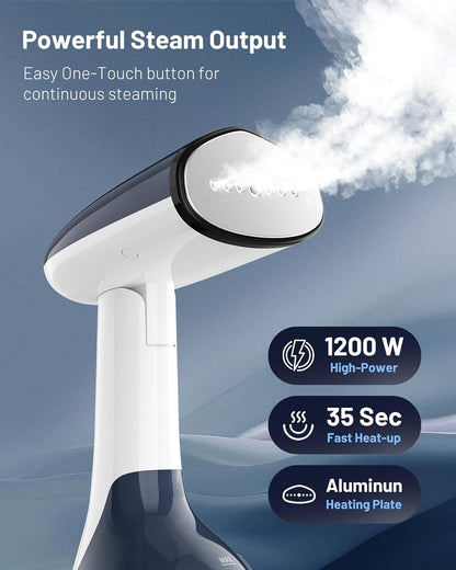 BEAUTURAL 1200-Watt Handheld-Dampfglätter für Kleidung, 30 Sekunden Aufheizzeit, 260 ml Wassertank, Aqua