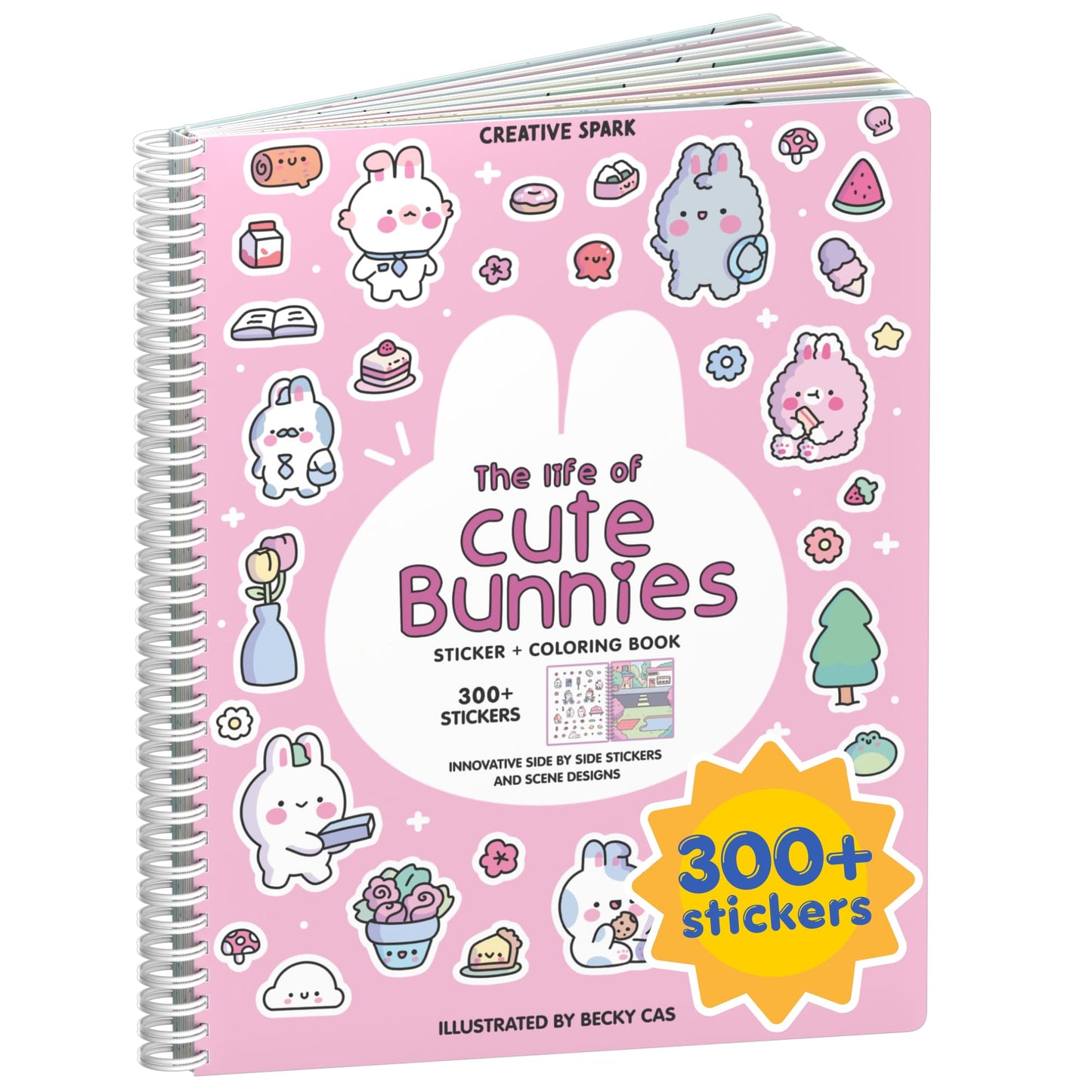 CUPKIN Animals Habitat 500+ Kids Sticker Book Toddler Airplane Travel Activity Coloring and Sticker Book, Road Trip Essentials, 12 Coloring Pages + 12 Scenes for Ages 2–8 Years