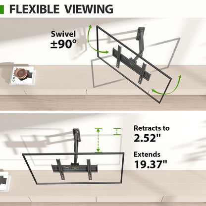USX MOUNT Swivel TV Wall Mount for 26-60 Inch TVs up to 80 lbs, Single Articulating Arm, Full Motion TV Wall Mount Bracket with Swivel and Tilt, Max VESA 400x400mm