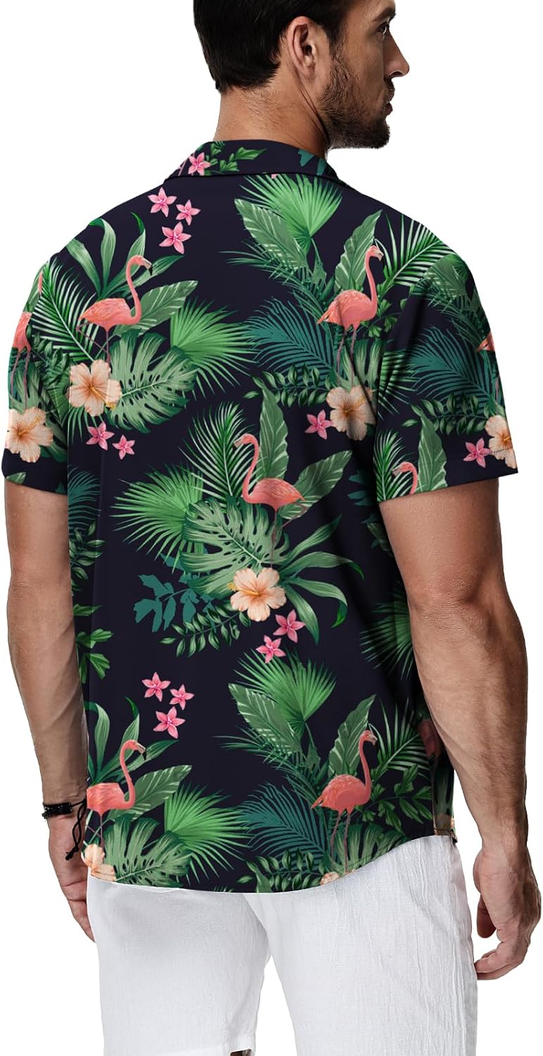 HMIYA Herren Hawaiihemden Kurzarm Button-Up Hemd Herren S-3XL