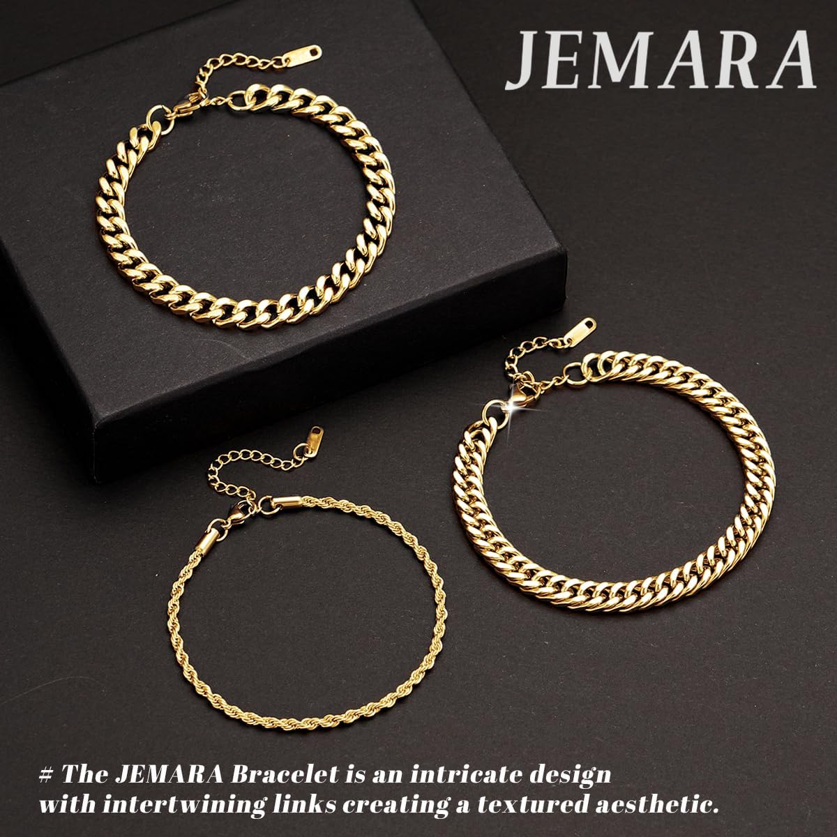 3 Stück Herren Silber Armbänder, robustes Curb Edelstahl Breite Schlangenkette Figaro Cuban Armband Set 7/7.8+1.2 Zoll verstellbares Stapel-Silberkettenarmband für Männer