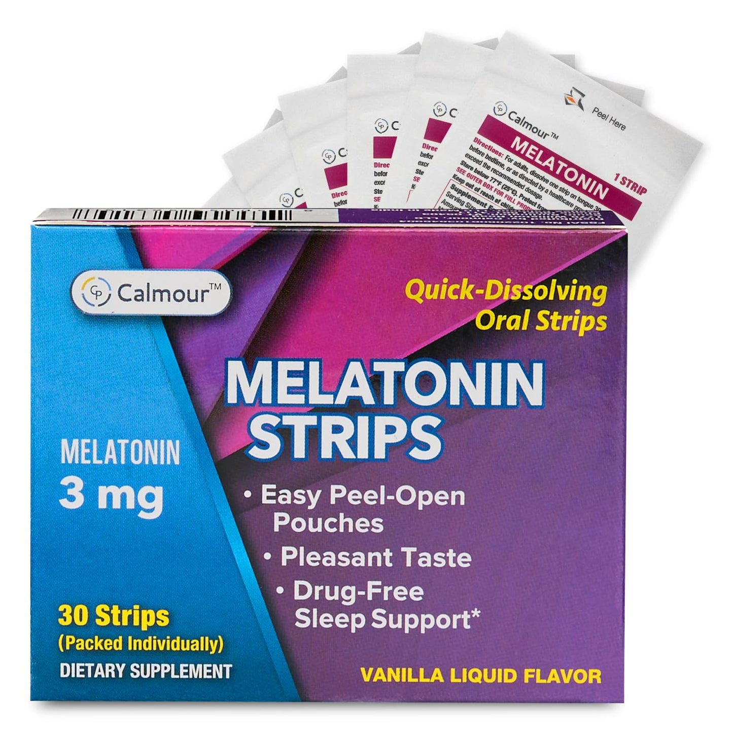 100 Oral Sleep Strips | Quick-Dissolving 3mg Melatonin Strip | Works Faster Than Gummies | Relaxation Napping Supplements | The Ultimate Sleeping Aid for Better Rest and Eye Health