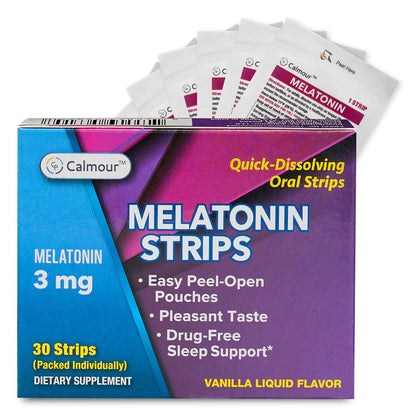 100 Oral Sleep Strips | Quick-Dissolving 3mg Melatonin Strip | Works Faster Than Gummies | Relaxation Napping Supplements | The Ultimate Sleeping Aid for Better Rest and Eye Health
