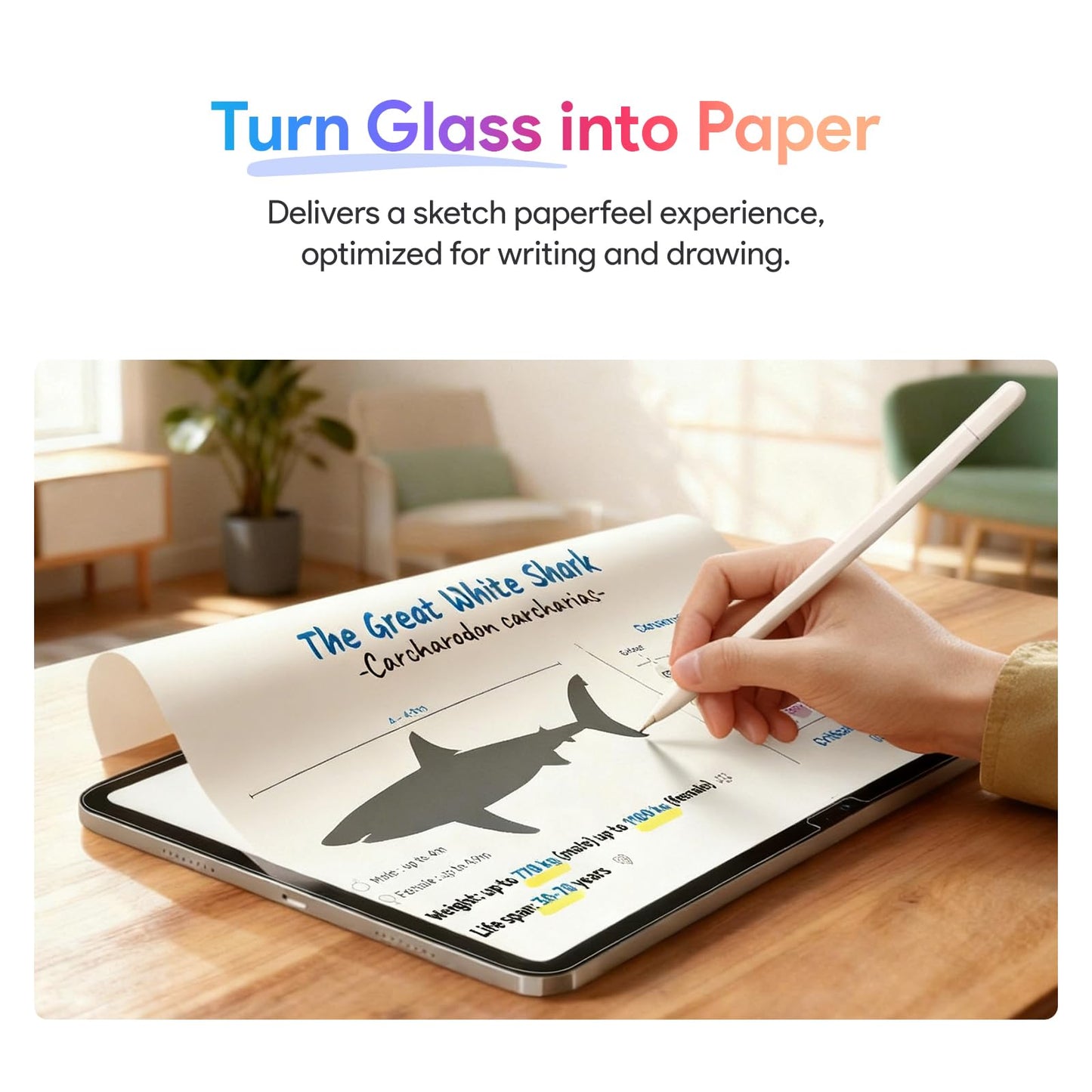 KCT 2 Pack Paperfeel Glass Screen Protector Compatible with iPad Air 13 Inch M4/M3/M2 (2026/2025/2024), Matte Surface, Tempered Glass with Bubble-Free Installation Tray
