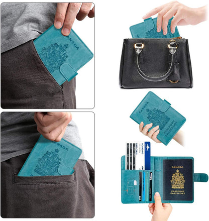 WALNEW RFID-blockierende Reisepasshülle Reisebrieftasche Schutzhülle