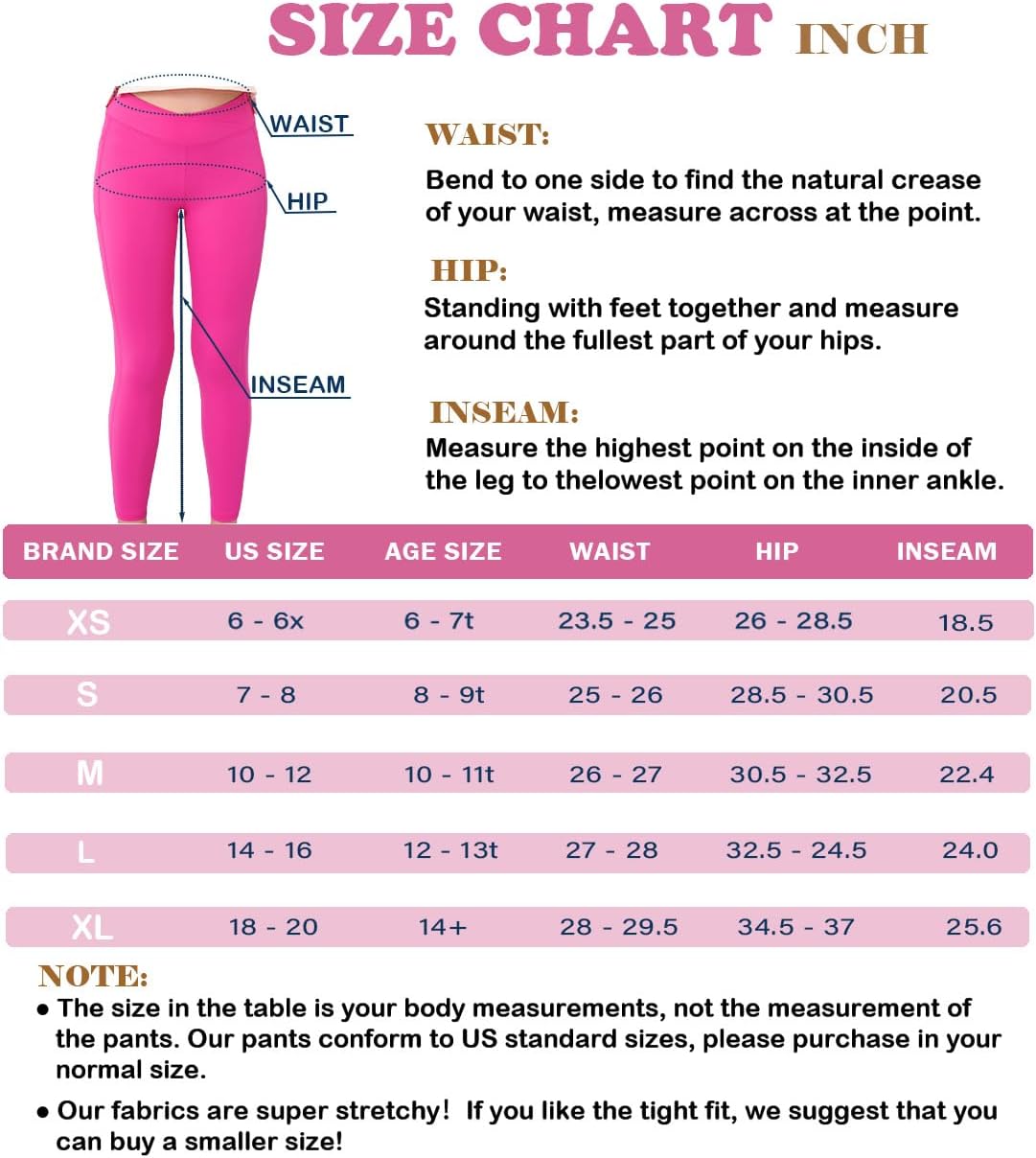 Mädchen Crossover-Yoga-Hose, Sport-Leggings für Kinder mit Taschen, Teenager-Mädchen Tanz- und Workout-Leggings