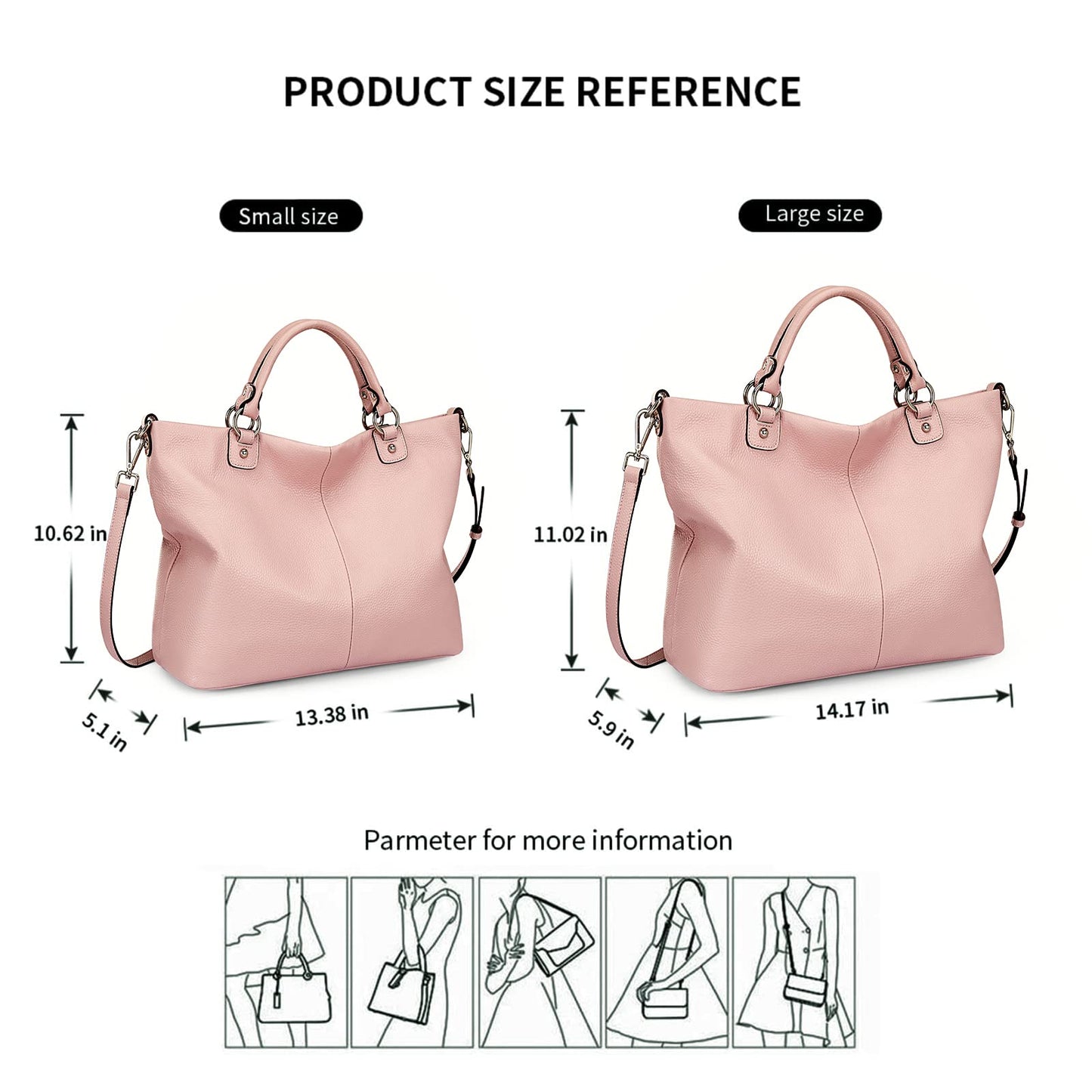Kattee Damen Weiche Echtleder Tragetasche Schultertasche Handtasche