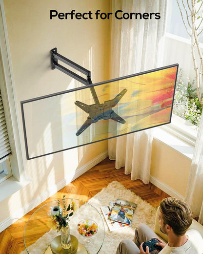 USX STAR Corner TV Wall Mount Long Arm TV Mount Bracket for 37-84 Inch TVs, Full Motion TVs Wall Mounts with 32” Articulating Arms Extension & Tilt & Swivel, Max VESA 600x400mm, Holds up to 100 lbs