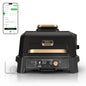 Ninja Woodfire Pro Connect XL Outdoor Grill & Smoker | Bluetooth, App Enabled | 7-in-1 Grill, BBQ Smoker, Outdoor Air Fryer | Woodfire Technology | Built-In Thermometer | Blue & Gold| OG951BL1