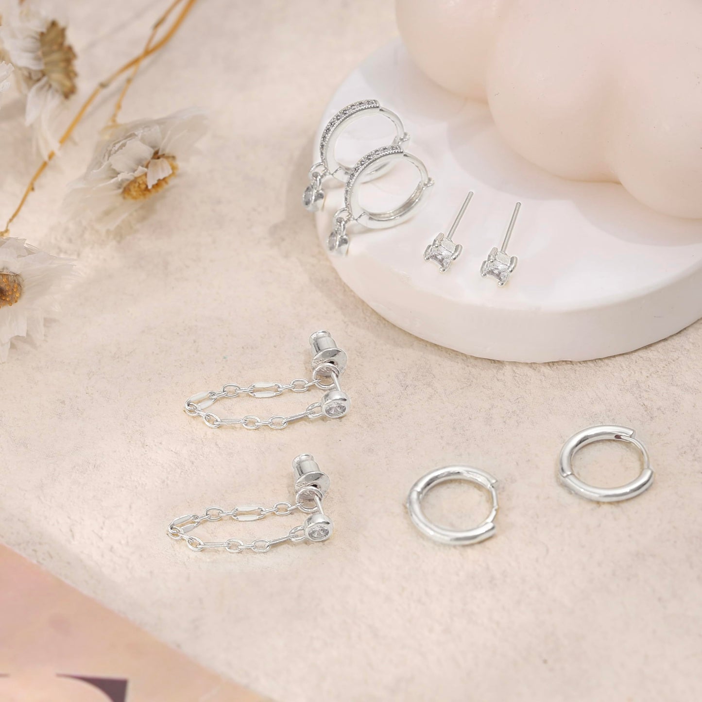 Gold Earrings For Women, Dainty Huggie Earrings Stack 14K Gold Plated Pearl Dangle Earrings for Women Trendy Cute Hypoallergenic Unique Gold Earring Stack Fashion Gold Jewelry Gifts
