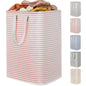 Lifewit 2 Pack Laundry Basket 80L Each, Collapsible Clothes Hamper with Reinforced Handles, Freestanding Waterproof Design for Bedroom and Laundry Room, Grey 160L Total