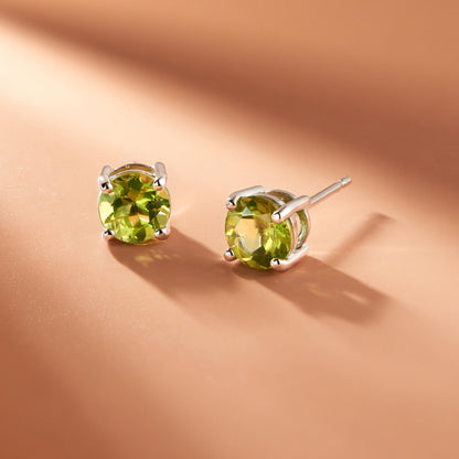Amazon Essentials Sterling Silver Round Birthstone Stud Earrings
