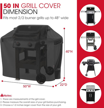 UNICOOK BBQ Abdeckung 60 Zoll, Hochleistungs-Wasserdichte Grillabdeckung, Spezielle Licht- und UV-beständige Outdoor-Grillabdeckung, Grillzubehör Kompatibel mit Weber Char-Broil Nexgrill und mehr