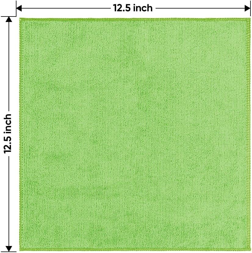 HOMEXCEL Mikrofasertuch 12er-Pack, 31,75 x 31,75 cm Mikrofasertücher für Autos, ultra-saugfähiges Autowaschtuch, fusselfreie, streifenfreie Reinigungstücher für Auto, Küche und Fenster (Grau)