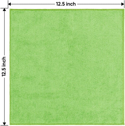 HOMEXCEL Mikrofasertuch 12er-Pack, 31,75 x 31,75 cm Mikrofasertücher für Autos, ultra-saugfähiges Autowaschtuch, fusselfreie, streifenfreie Reinigungstücher für Auto, Küche und Fenster (Grau)