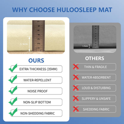 Huloo Sleep Ultra Soft Baby Spielmatte für den Boden, 3,3 cm dicke Elasti-Foam 127x127 cm Laufgittermatte für Kleinkinder, rutschfeste Rückseite, sicher zum Krabbeln und für die Bauchlage, Tatami-Stil (Dunkelgrau)