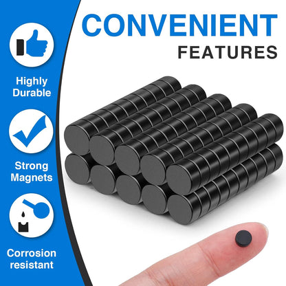TRYMAG Klein 10x3mm 50 Stück Seltenerdmagnete, 50 Stück Winzige Runde Kühlschrankmagnete für Whiteboard, Kühlschrank, DIY, Küche, Büro