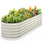 Kesfitt Raised Garden Bed, 5x2x1 FT Galvanized Steel Metal Raised Garden Bed, Oval Open-Bottom Design, 12-Inch Deep for Outdoor Vegetable & Herb Gardening, Fruit Green