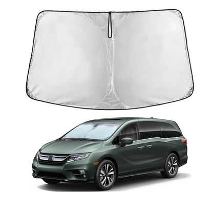 EcoNour Car Windshield Sunshade | Blocks 99% Heat & Keeps Interior Cool | Universal Fits Cars, SUVs, Trucks | Automotive Sun Screen, Visor & Car Accessories for Summer | Medium (64x32 Inches)