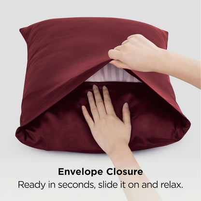 Bedsure Satin-Kissenbezug, Queen-Size, 2er-Pack, Seidenkissenbezügen ähnlich, seidige Kissenhüllen mit Hotelverschluss, Raumdeko, Valentinsgeschenke für Frauen und Männer, Grau, 50x75 cm