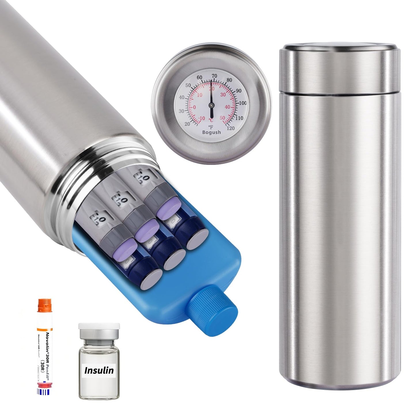 60H Insulin Pens Cooler Hold 6-8 Pens Travel Case Medication Cooler for Travel TSA Approved Medicine Cooler Medical Diabetic Travel Cooler Bag Epipen Carry Case Blue