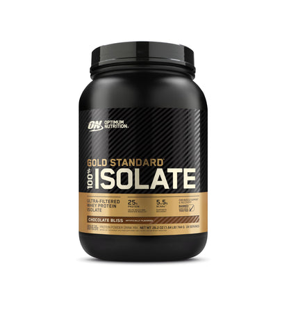 Optimum Nutrition Gold Standard 100% Isolate, Protein Powder, Chocolate Bliss, 3 Pounds, 44 Servings. Whey Protein Isolate (Packaging May Vary) (Pack of 4)