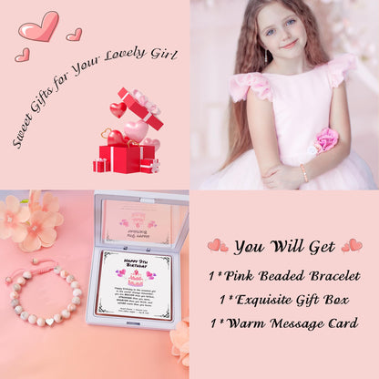 Sereney 6. Geburtstag Mädchen Geschenk, Verstellbare Perlenarmbänder zum 6. Geburtstag als Geburtstagsgeschenk für 6-jährige Mädchen, Geschenke zum 6. Geburtstag für Tochter, Nichte, Enkelin