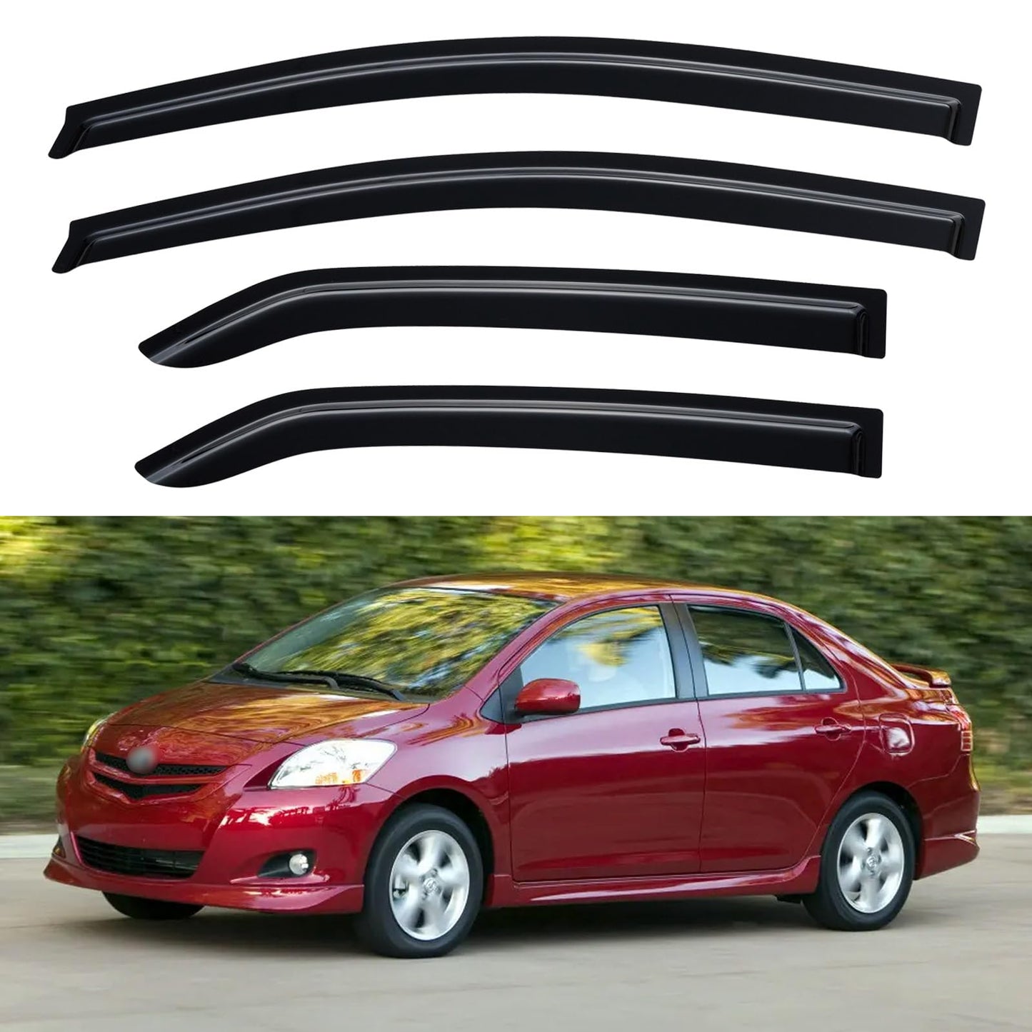 Window Visors Rain Guards for 2015-2026 Ford F150 SuperCrew & 2017-2026 F-150 Raptor F250 F350 F450 F550 Super Duty Crew Cab, Out-Channel Window Vent Deflectors Visors Shades Protectors
