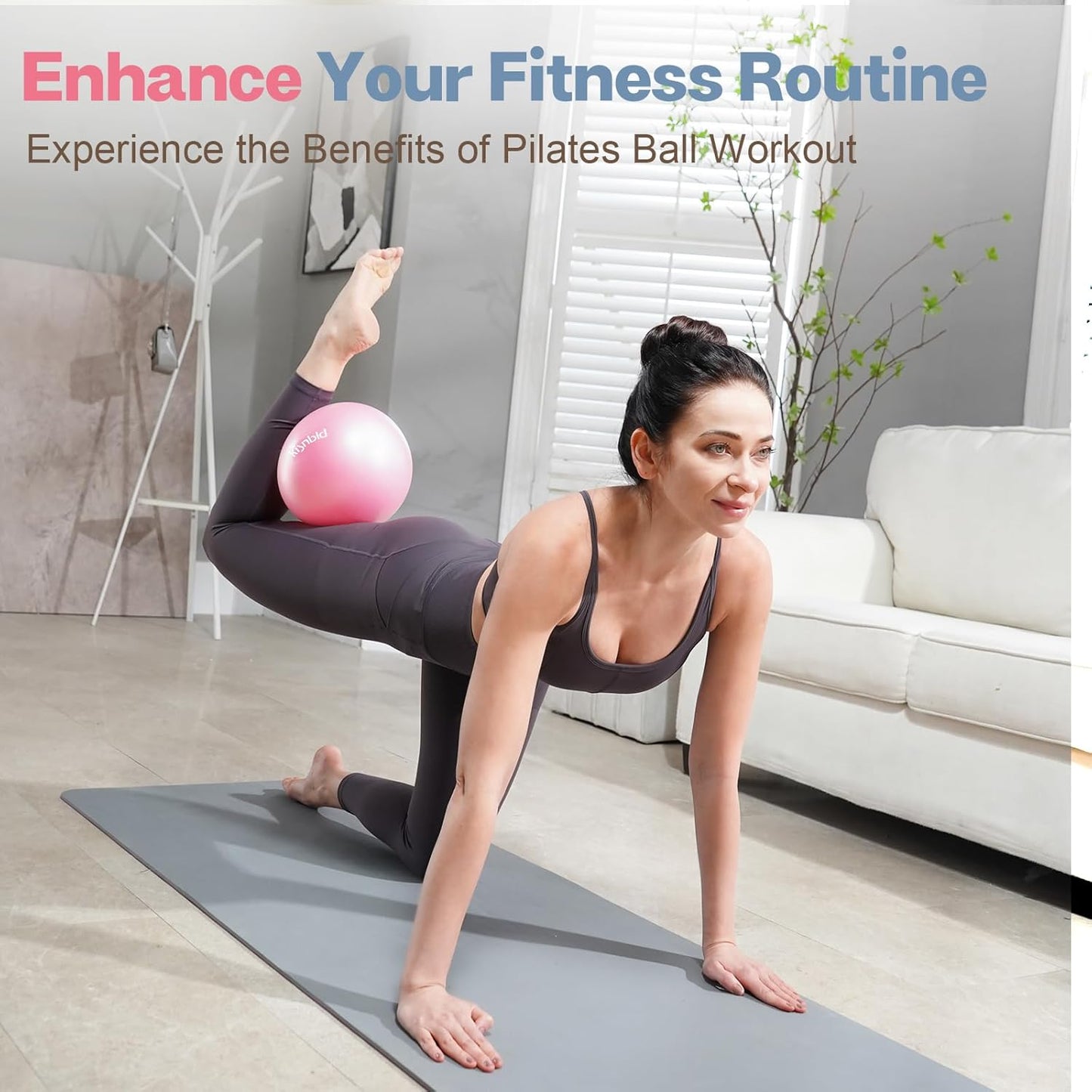 kisnbld Kleiner Gymnastikball, 9 Zoll Mini Pilates Ball, Anti-Burst und Rutschfester Mini Yoga Ball für Stabilität, Fitness, Physiotherapie, Dehnung und Rumpfkrafttraining zu Hause, im Fitnessstudio und Büro