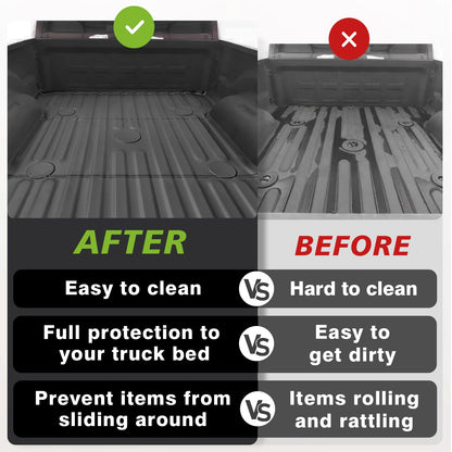 TripleAliners Truck Mat Compatible with 2019-2026 Chevy Silverado 1500 / GMC Sierra 1500 6.6FT Accessories, Truck Bed Mat Heavy Duty Custom Fit All Weather Protection TPE Pickup Liner, Standard Bed