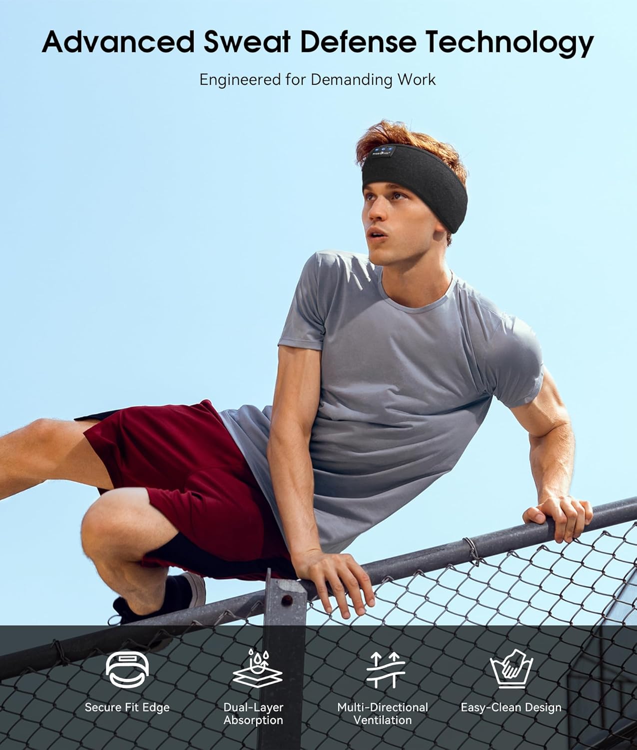 MUSICOZY Bluetooth 5.4 Schlaf-Kopfhörer-Stirnband, kabellose Schlaf-Kopfhörer-Schlafmaske Ohrhörer IPX6 wasserdicht für Seitenschläfer, Training, Laufen, Schlaflosigkeit, Reisen, Yoga, coole Tech-Gadgets, einzigartiges Geschenk