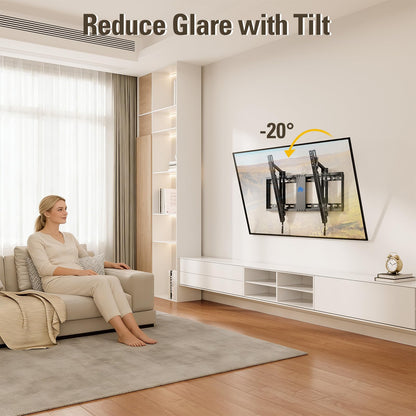 Mounting Dream TV-Wandhalterung für die meisten 37-75-Zoll-Fernseher, universelle neigbare TV-Halterung passend für 16", 18", 24" Ständer mit Tragkraft 132lbs, Max Vesa 600 x 400mm, flache TV-Wandhalterung mit niedrigem Profil