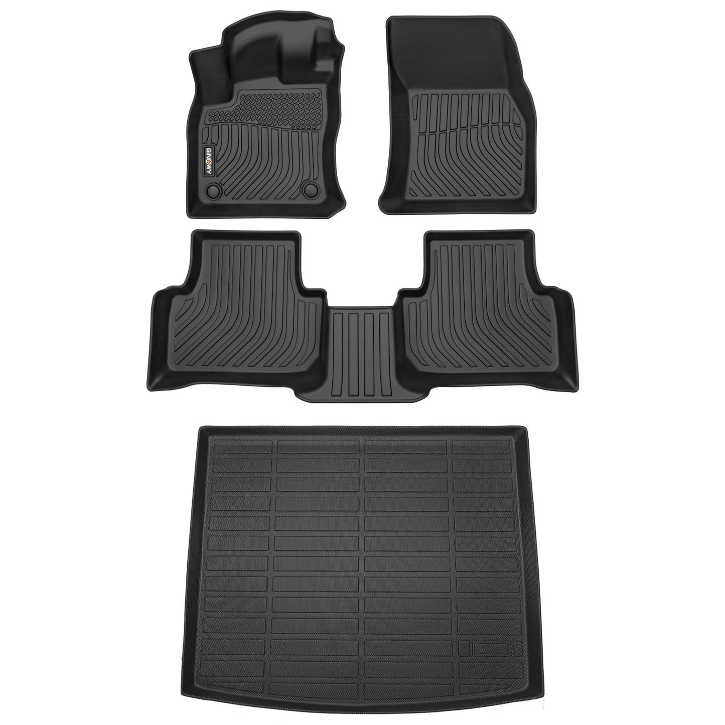 GINOWY-Floor Mats for Toyota 4Runner 1996-2002,1st+2nd Row,TPE All Weather Car Mats Custom Fit Rubber Floor Liners Car Accessories for Toyota 4Runner