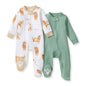 Burt's Bees Baby Boys Sleep and Play Pajamas, 100% Organic Cotton, One-piece PJs, Diagonal Zip Up Loose Fit Footie