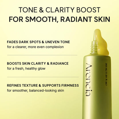 Arencia Vitamin C Booster Shot Serum with Glutathione, Niacinamide and Vitamin E for Dark Spot Care, Fine Lines & Wrinkles, Glass Skin, Korean Skincare 30ml/1.01 fl.oz