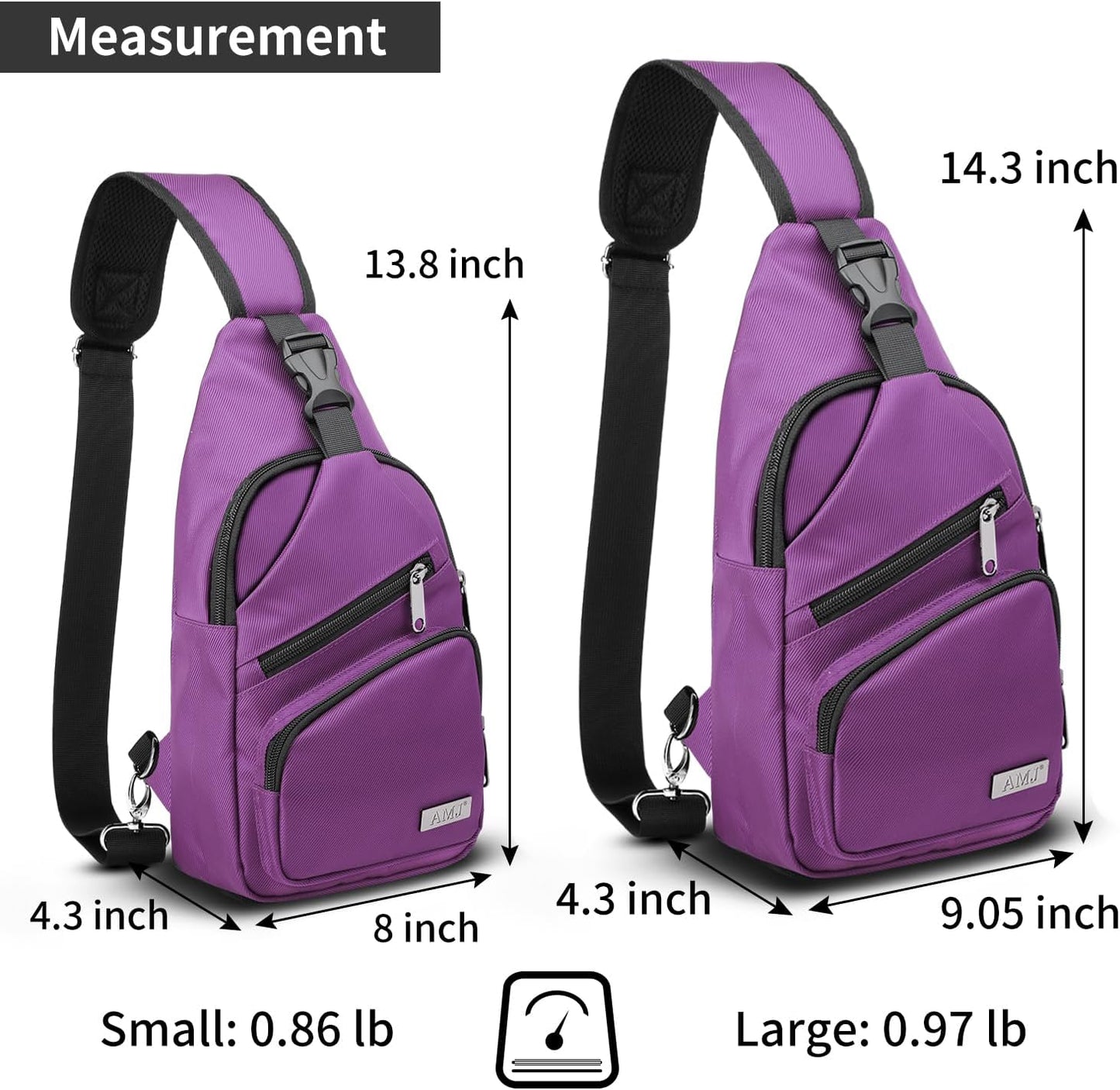 AMJ Sling Bag für Wandern und Outdoor, Umhängetasche, Reise-Brusttasche Daypack für Damen & Herren