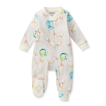 Burt's Bees Baby Boys Sleep and Play Pajamas, 100% Organic Cotton, One-piece PJs, Diagonal Zip Up Loose Fit Footie