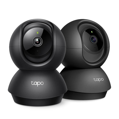 Tapo 2K Indoor Pan/Tilt Wired Security Camera - Works as a Baby Monitor & Pet Camera, Motion Detection, 2-Way Audio, Siren, Night Vision, Subscription-Free Local Storage or Optional Cloud, Black, C211
