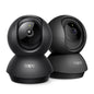 Tapo 2K Indoor Pan/Tilt Wired Security Camera - Works as a Baby Monitor & Pet Camera, Motion Detection, 2-Way Audio, Siren, Night Vision, Subscription-Free Local Storage or Optional Cloud, Black, C211