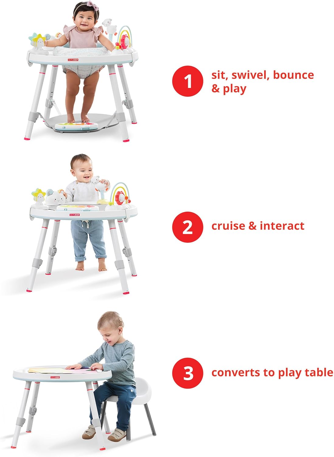 Skip Hop Baby Activity Center: Interactive Play Center with 3-Stage Grow-with-Me Functionality, 4mo+, Explore & More