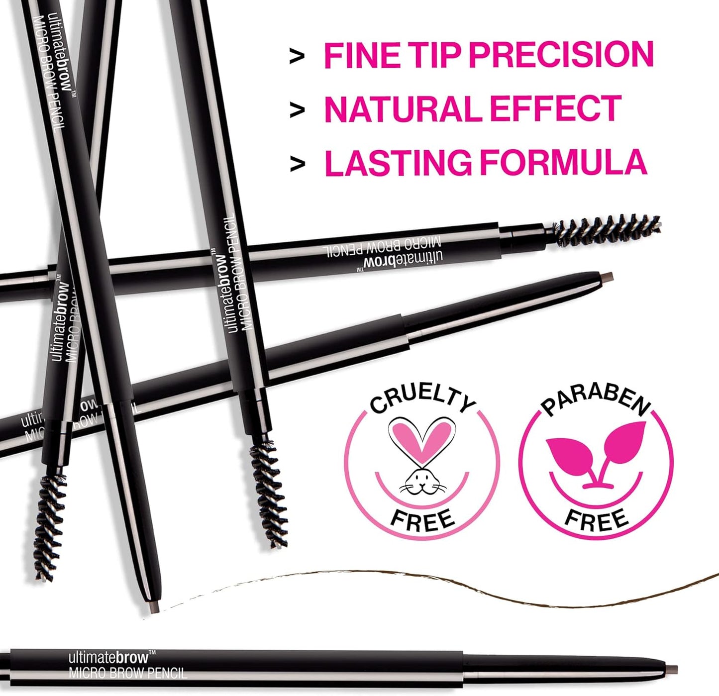 wet n wild Ultimate Eyebrow Retractable Definer Pencil, doppelseitig, feine Spitze, formt, definiert, füllt Augenbrauen aus - Dark Brown