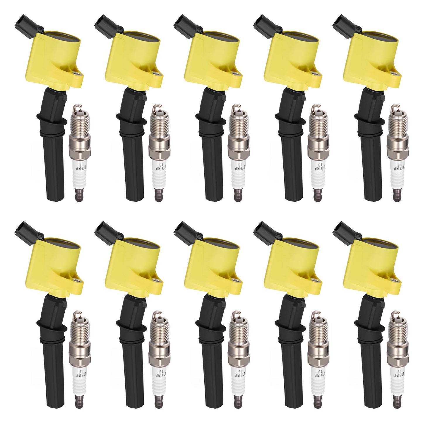 BDFHYK Ignition Coil Pack UF648 and Iridium Spark Plug 97390 Compatible with Jeep Grand Cherokee 2011-2015 Jeep Wrangler Dodge Charger Grand Caravan 2016 Chrysler 200 300 Jeep Coil Pack 3.6L Set of 6