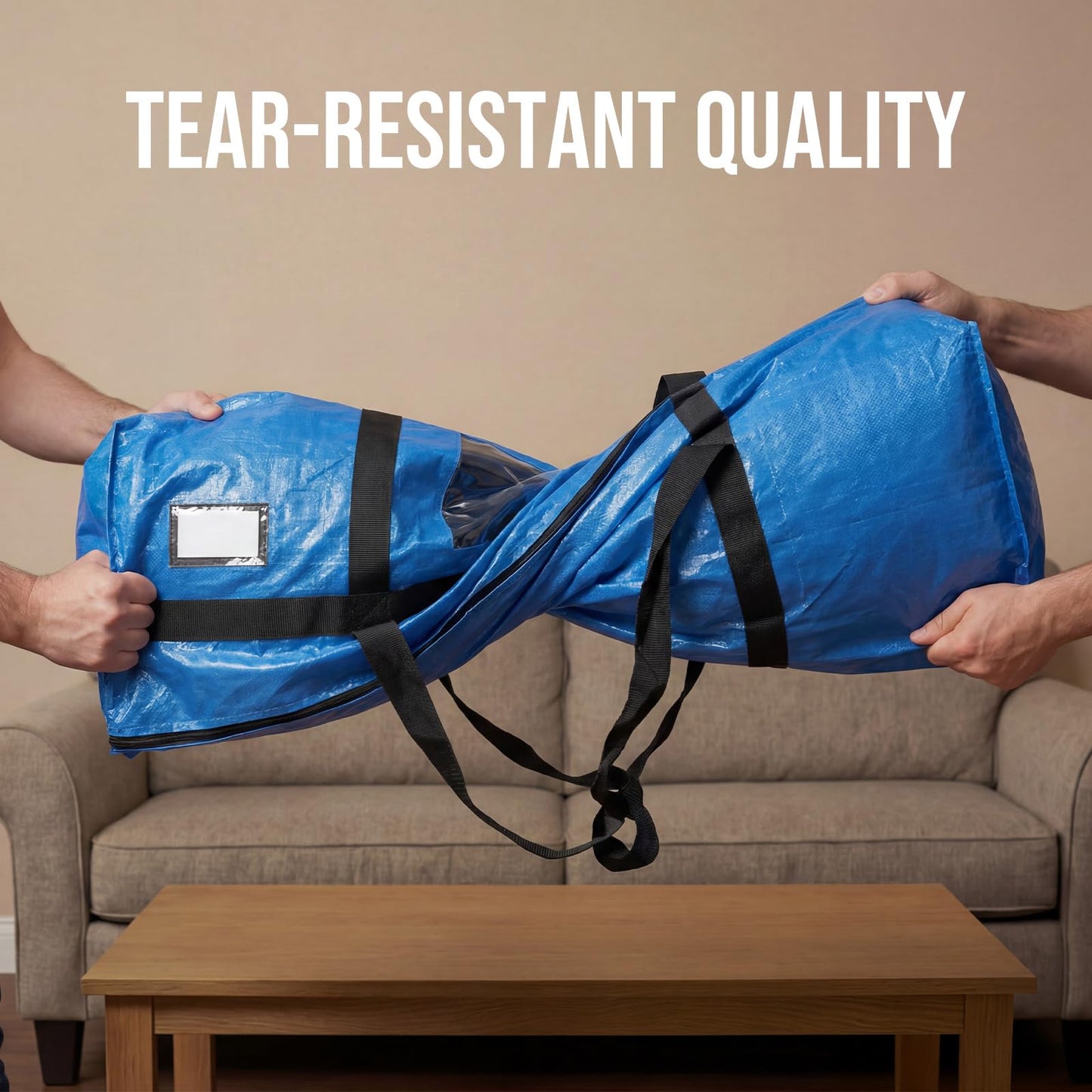 TAILI 69 Gallon Extra Large Storage Bags, XXL Blue Heavy Duty Moving Bags For Storage with Visible Window, Wrap Around Handles, Totes for Space Saving, Alternative to Moving Boxes (2 Pack)