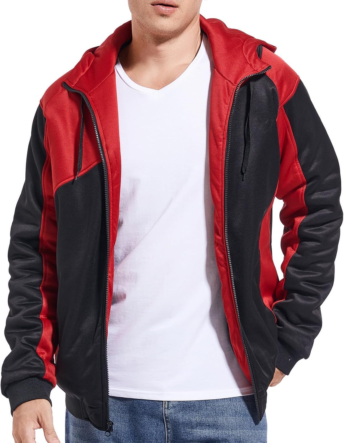 Herren-Hoodie, schweres Fleece-Futter, verdickt, warm, mit Kängurutasche für Outdoor und Freizeit